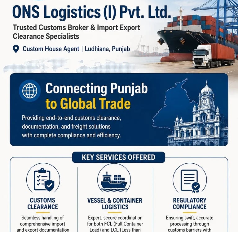Top Custom Broker In Ludhiana ONS Logistics India