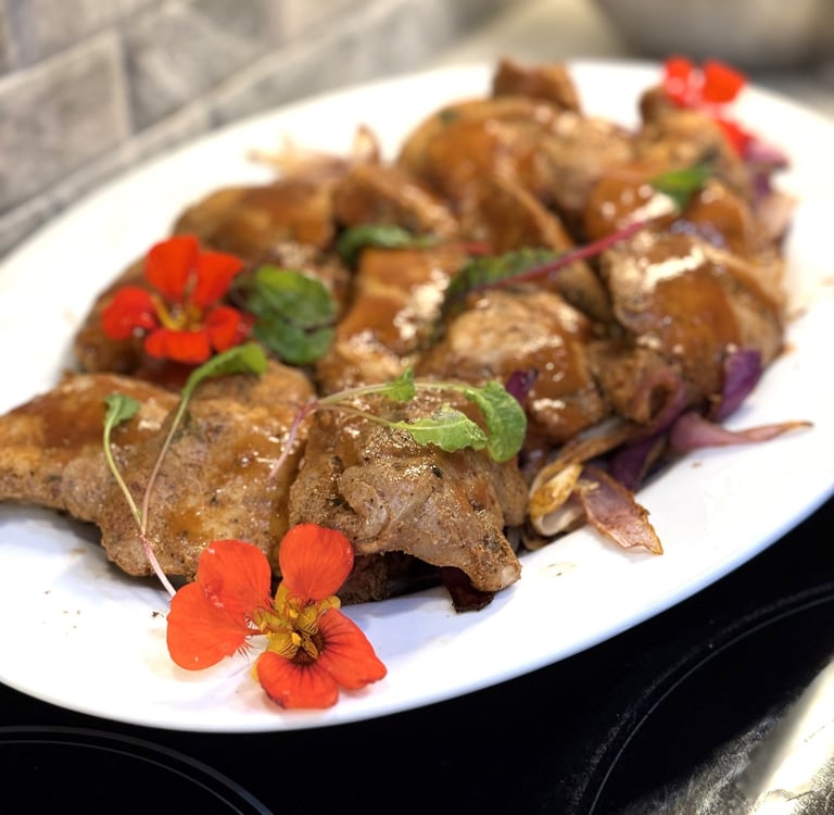 Sous vide cajun-spiced chicken for fundraiser party. Tender, juicy, gluten-free, dairy-free, organic