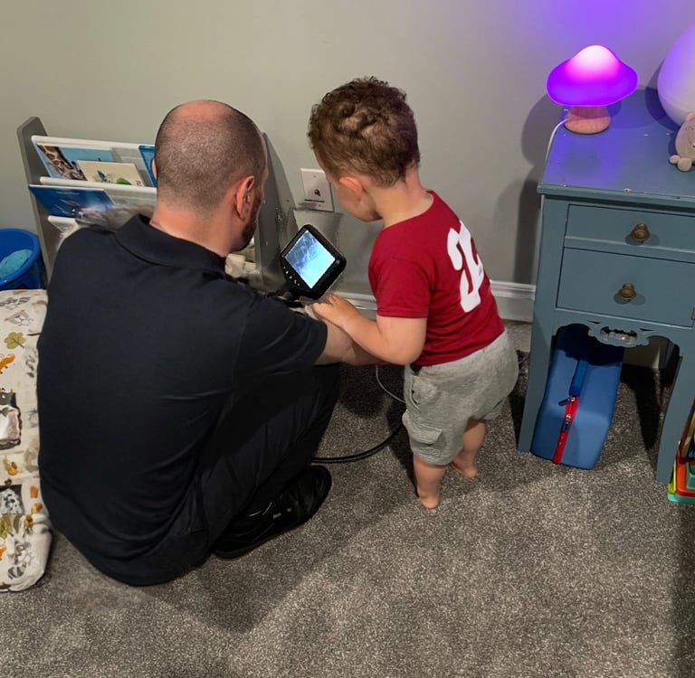 HVAC duct cleaning safety boroscope