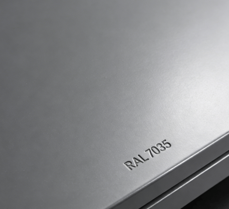 RAL 7035 grey smooth finish