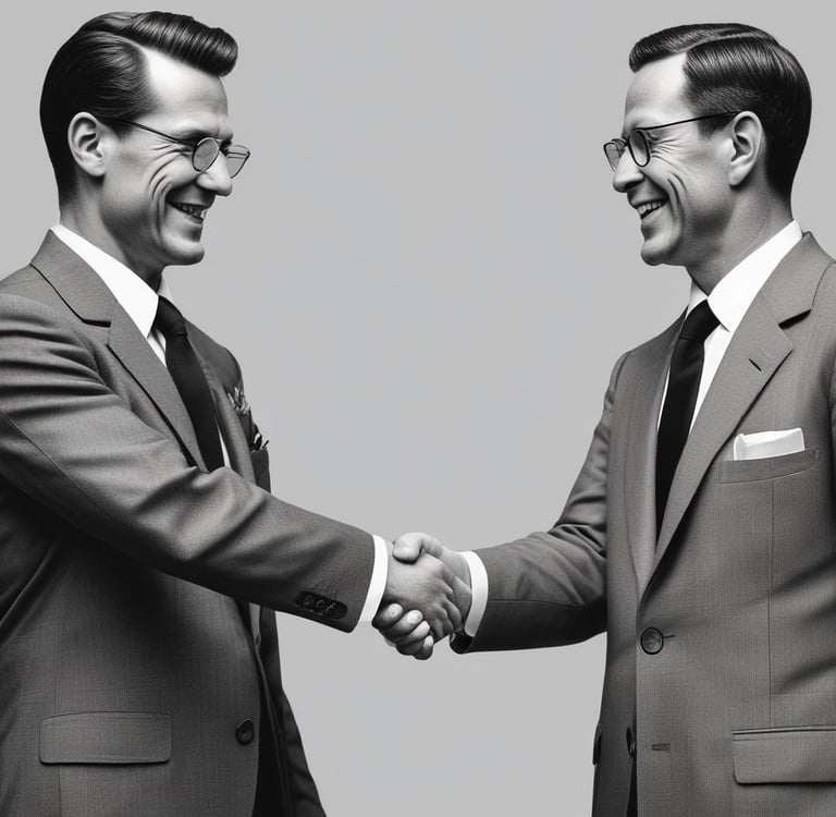 Photo of a handshake between two politicians at a formal event