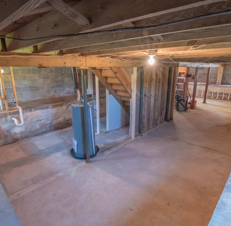 Colorado Springs home crawl space showing difference between professional mold removal on floor joists and clean encapsulated