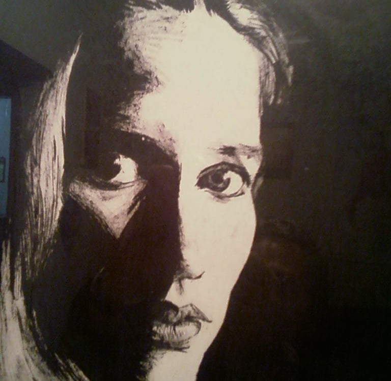 Ink with dry brush - Liv Ullmann