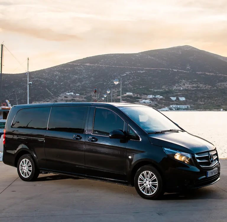Premium Mercedes Vito van for luxury chauffeur and transfer services in Sifnos