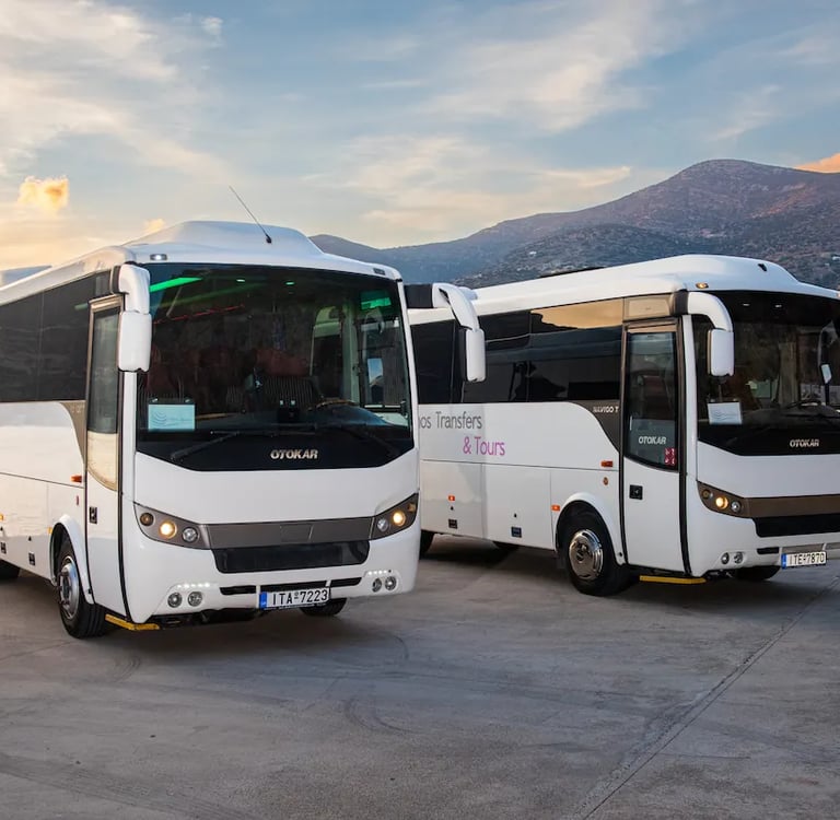 Modern Otokar minibus for wedding transportation and large group transfers in Sifnos