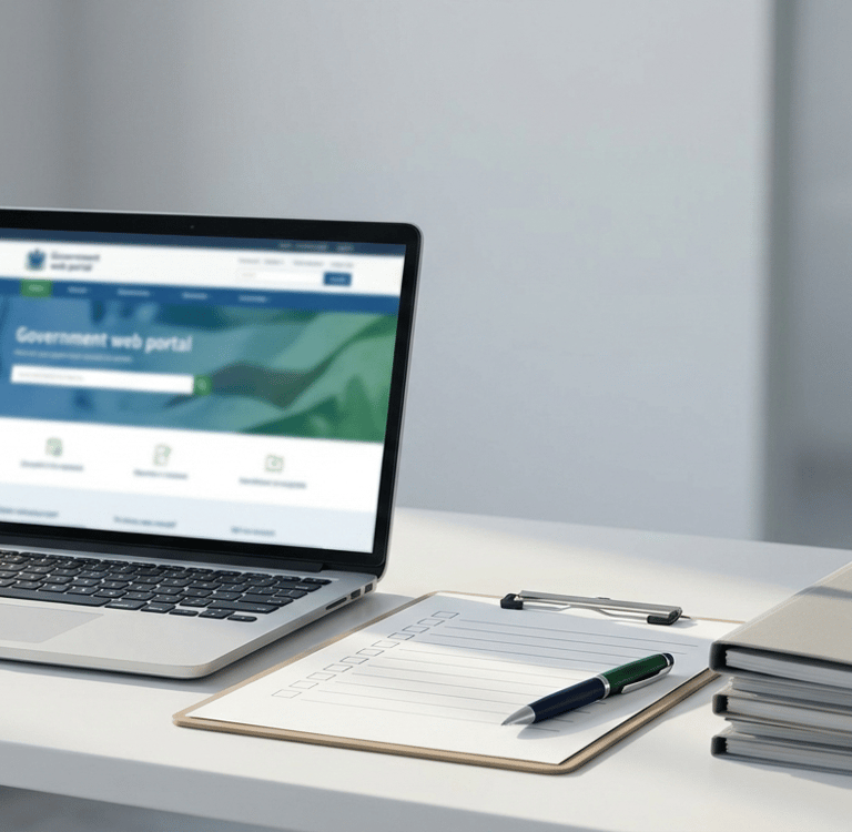 Mesa de escritório com checklist de conformidade do CTF/APP IBAMA. controle de obrigações e prazos
