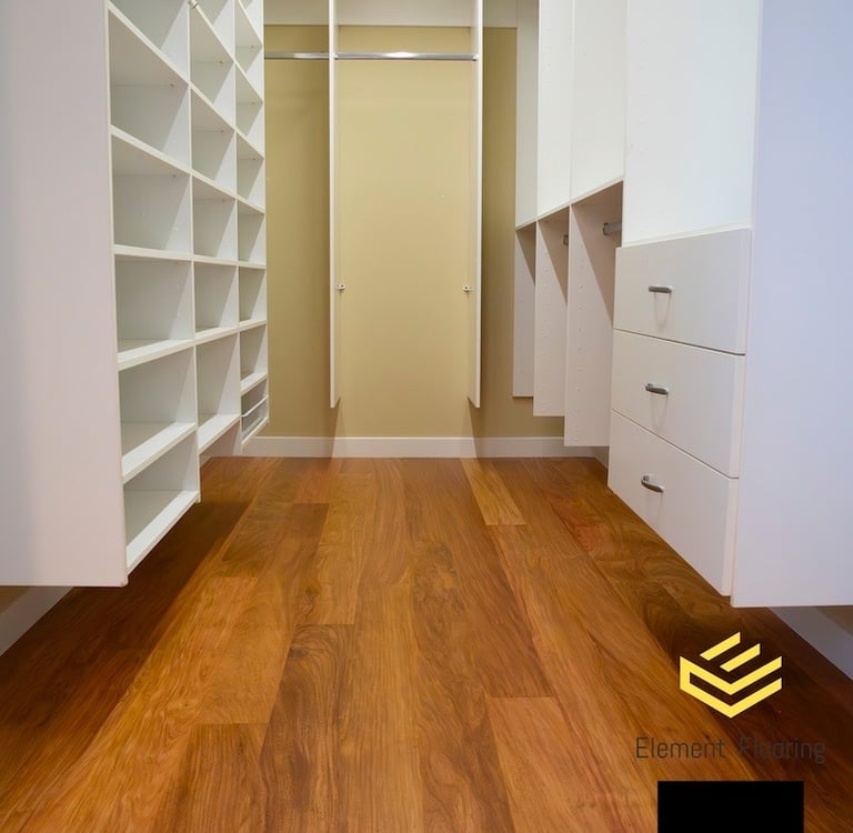 Flooring project walk in wardrobe