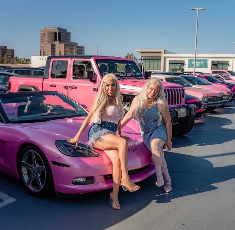 Pinkalicious Car Club's Photo - Edrina (right) and her daughter (left) at San Diego Pinkalicious eve