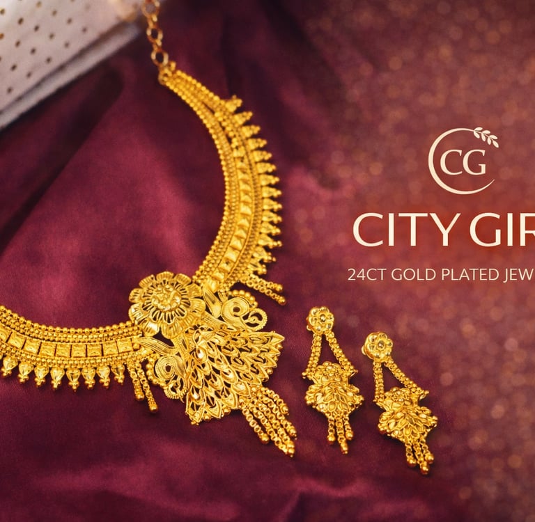 City Girl Jewellery - 24carat gold plated jewellery - City Gold Imitation Jewellery Party Wear