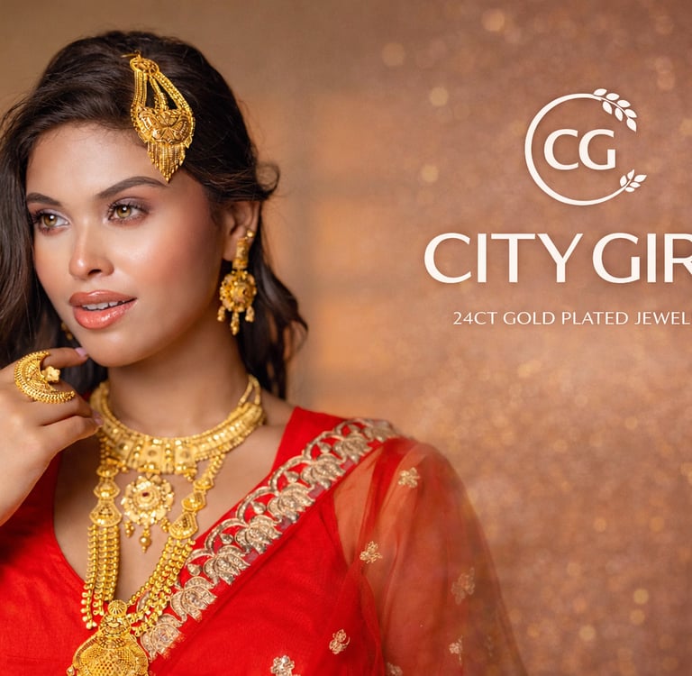 City Girl Jewellery - 24carat gold plated jewellery - City Gold Imitation Jewellery Bridal Party