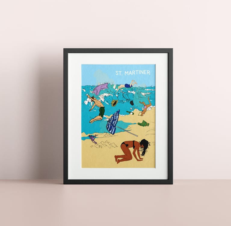 Maho Breeze by Raymond Bowen in black frame