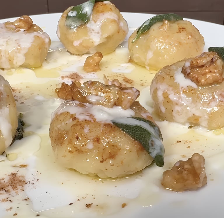 Gnocchi con Gorgonzola Palzola mantecati, ricetta firmata dallo chef Mainardi