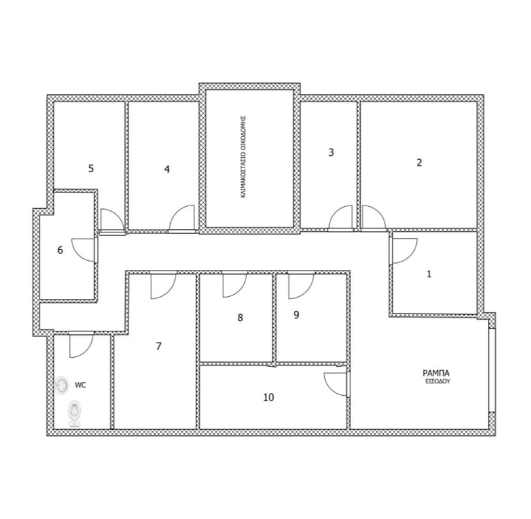 A floor plan of the storage unit