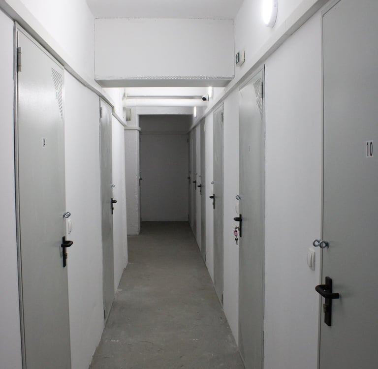 Storage Unit Corridor with Self Sotrage Doors