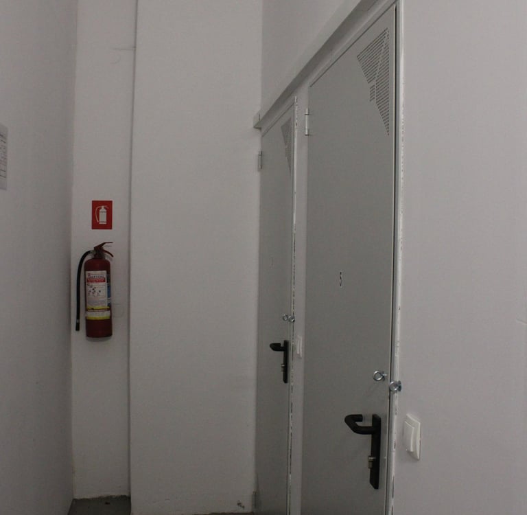 Storage Doors and Fire Extinguisher