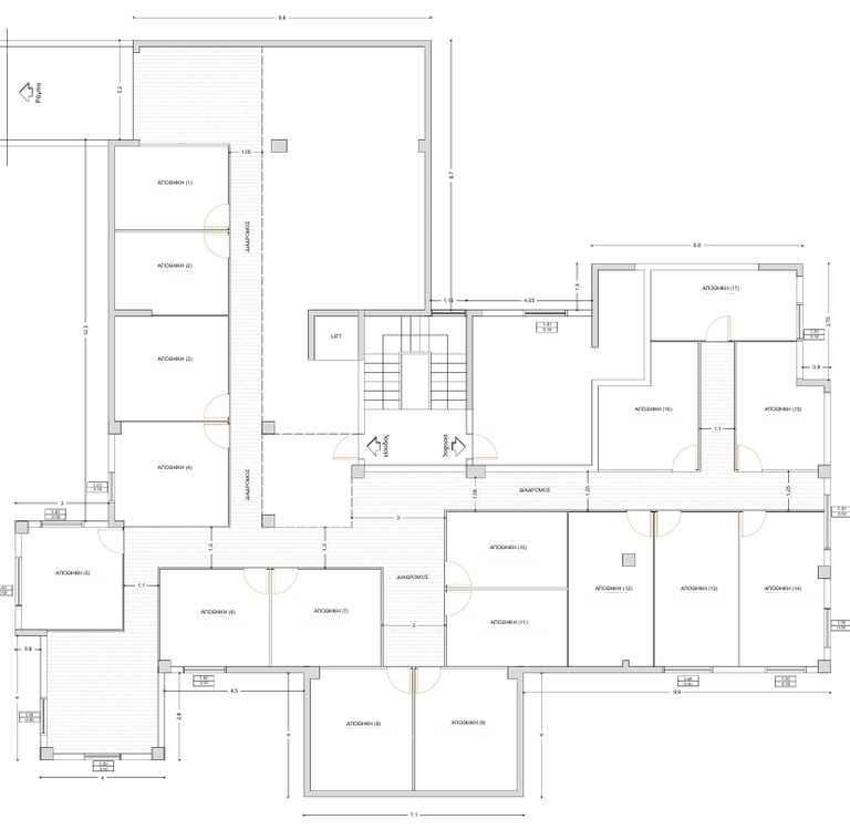 A floor plan of the storage unit