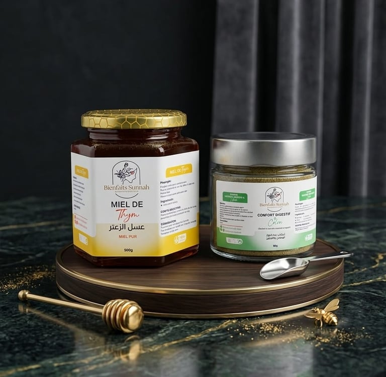 pack digestion naturel miel thym poudre confort digestif bienfaits sunnah