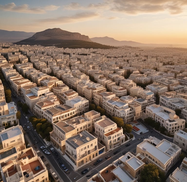 a cityscape of a city with a mountain in the background