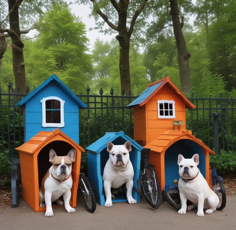 a small dog standing on top of a cement floor