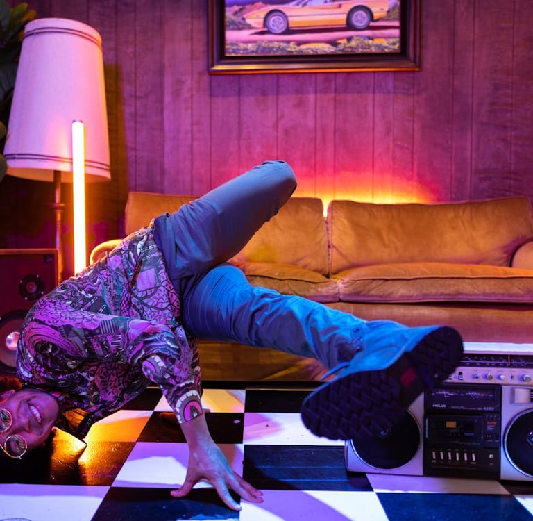 Photo by RDNE Stock project: https://www.pexels.com/photo/a-man-dancing-inside-the-house-8111340/