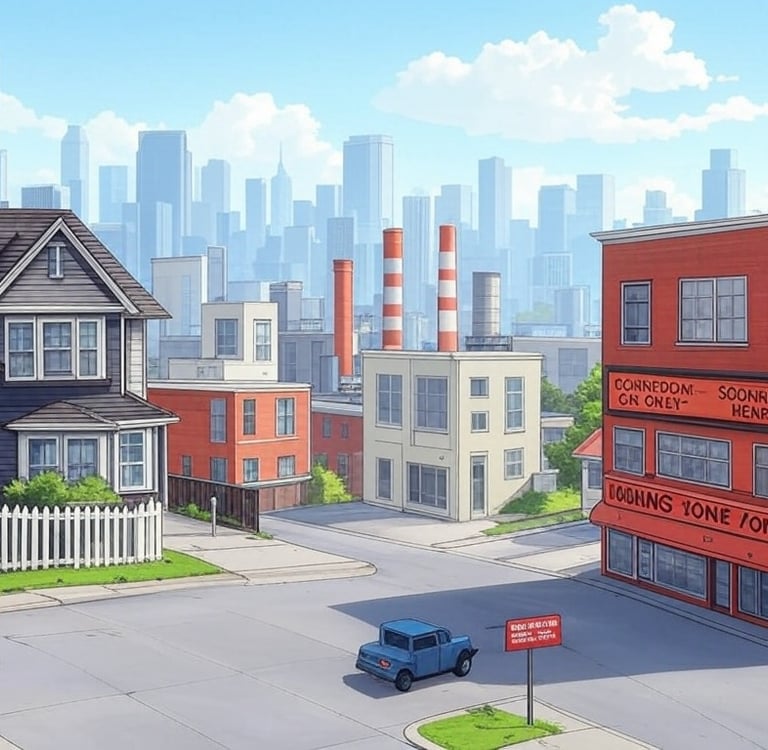 Various Property Types indicating various Zoning Laws