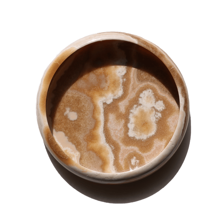 bol en marbre orange