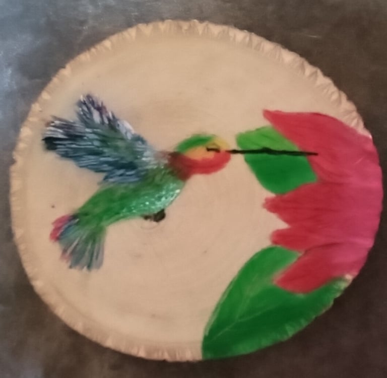 Hummingbird (painting on wood) Kylee Nicole Smith