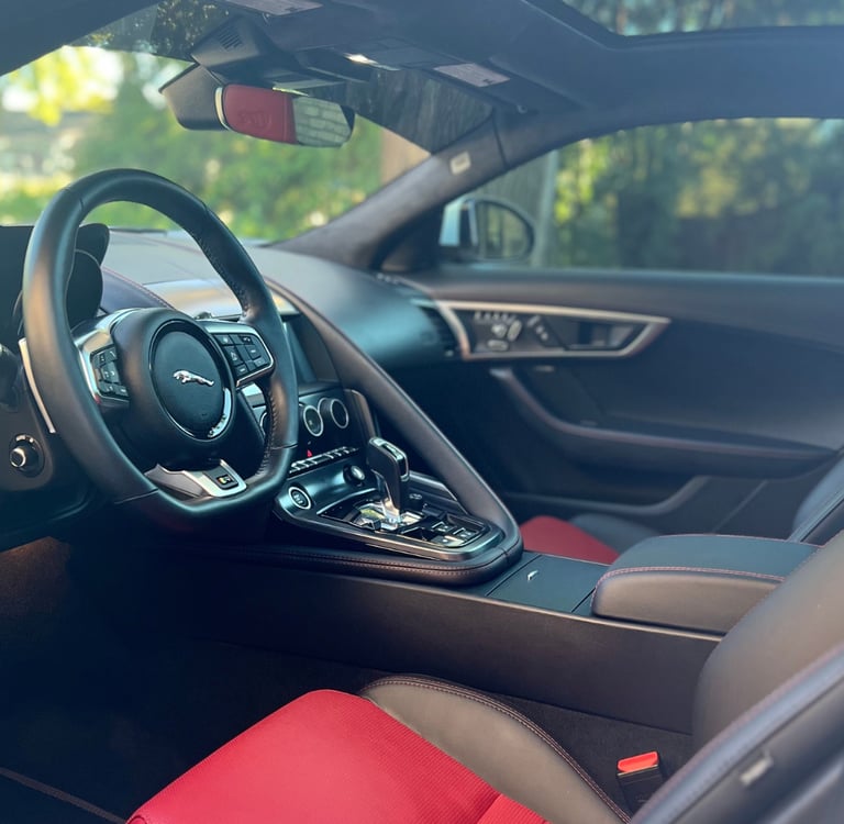 Premium interior detail with no dust on a sports car - looks new