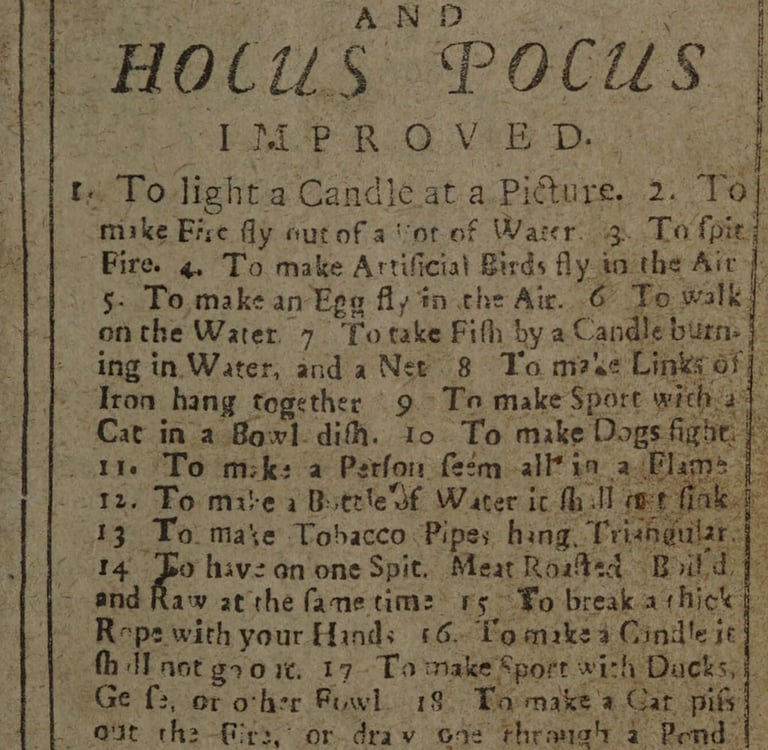 Title page of Hill’s Legerdemain, c. 1716.
