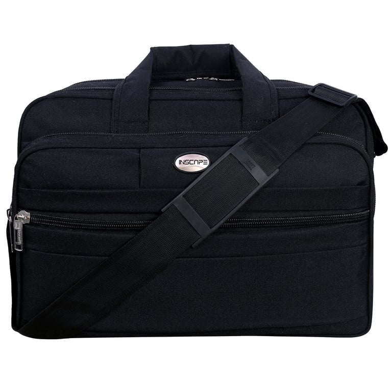 black nylon fabric office bag with strap handle