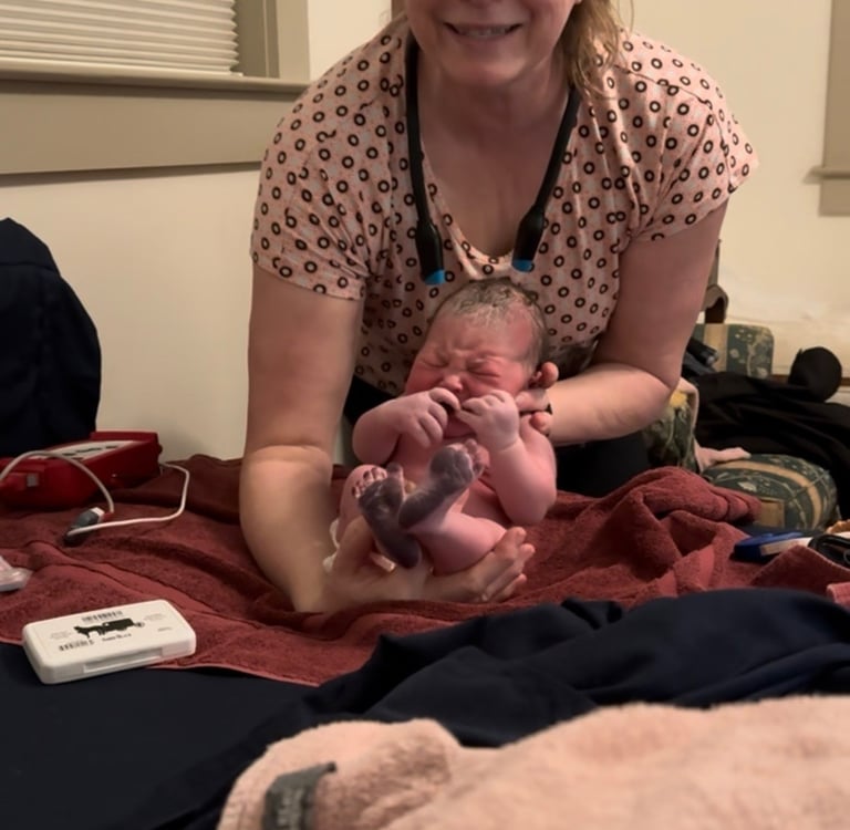 Katy making footprints