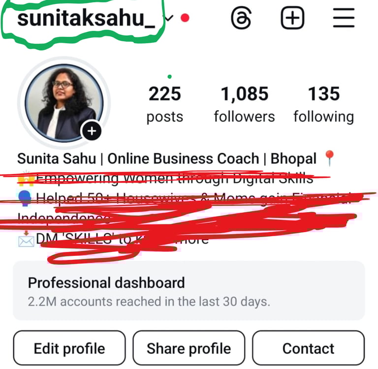 Fix Affiliate Marketing Bio for Instagram,Username,First Impression of Instagram Profile is Username