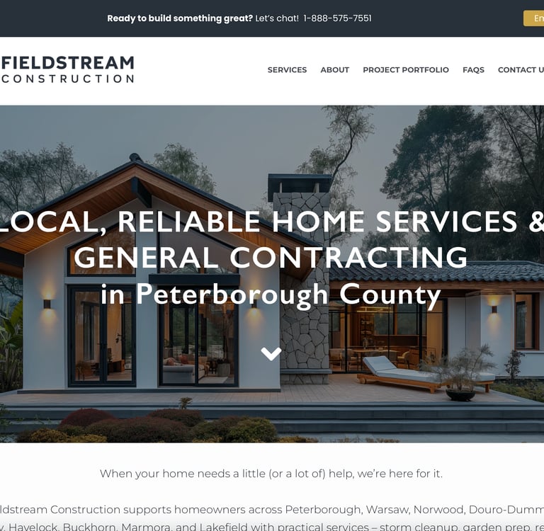 Fieldstream Construction Website Design
