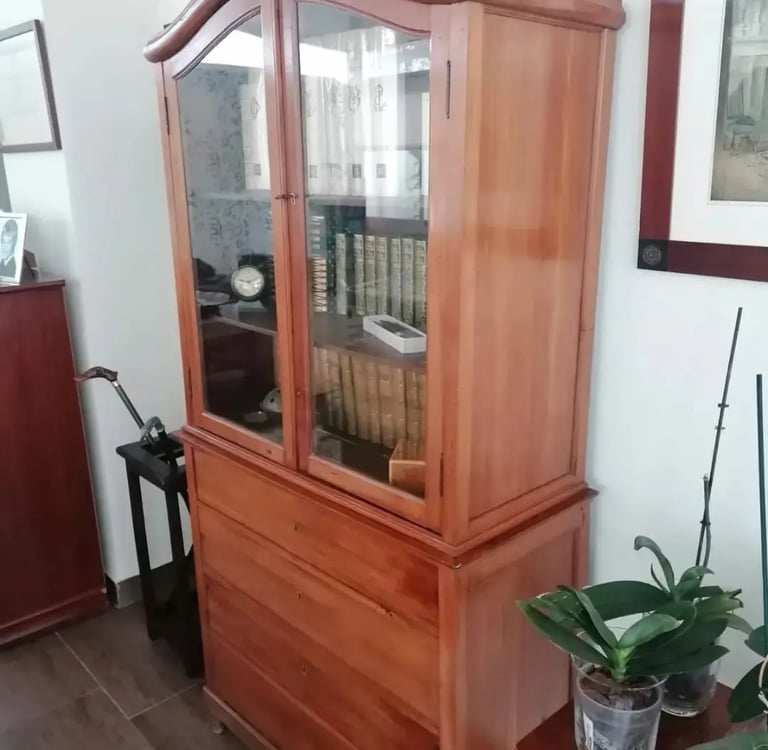 mueble vitrina de madera
