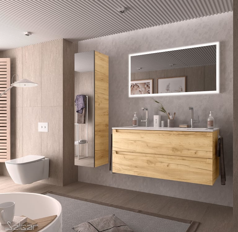 Salgar wood bathroom vanity unit