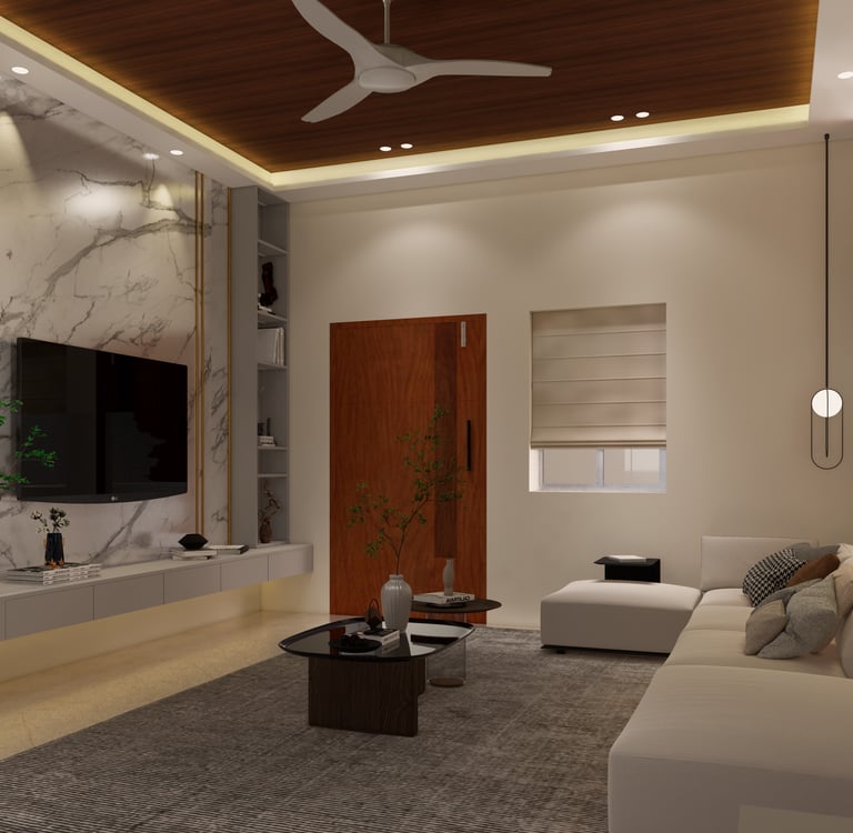 Eco-friendly home design in India with natural lighting and rainwater harvesting systems.