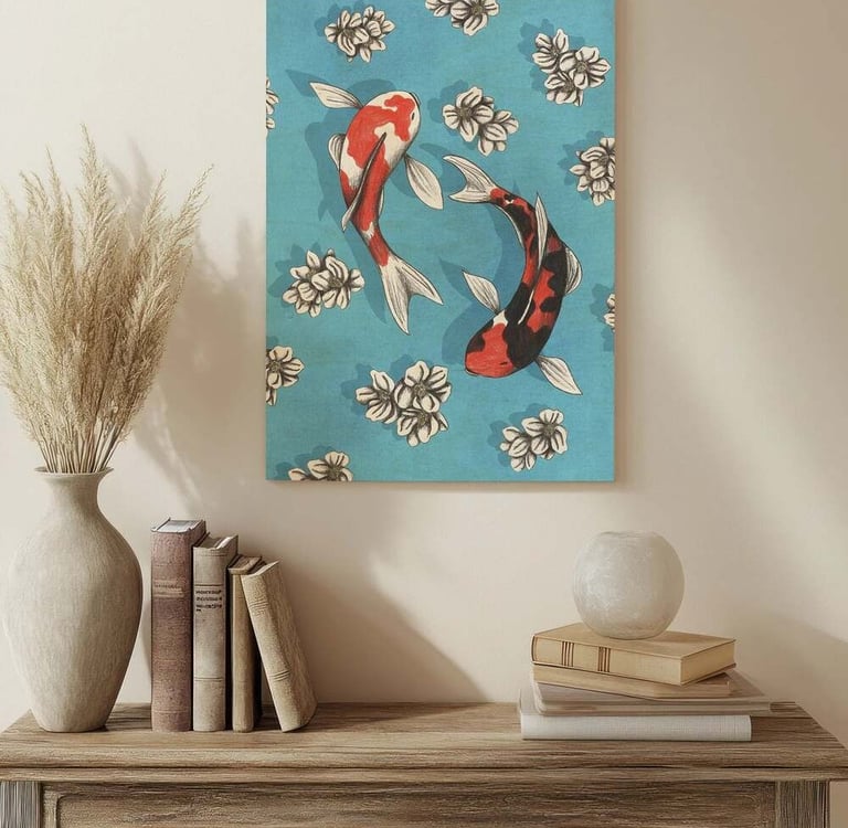 Animal Illustration Wall Art in a Living Room