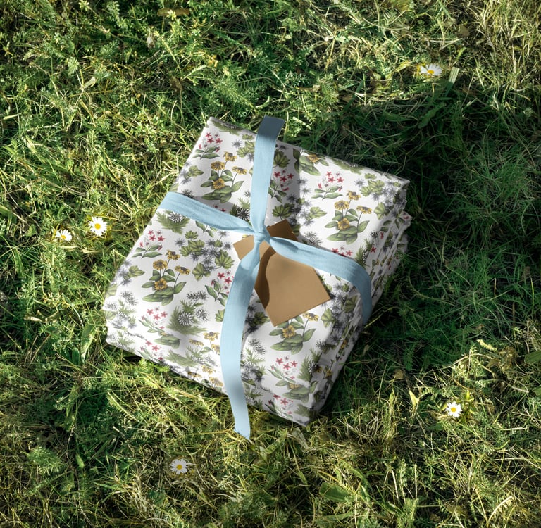 Hand-drawn botanical pattern fabric stack