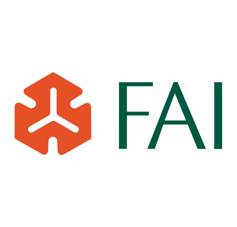 FAI Lettering Logo with orange motif