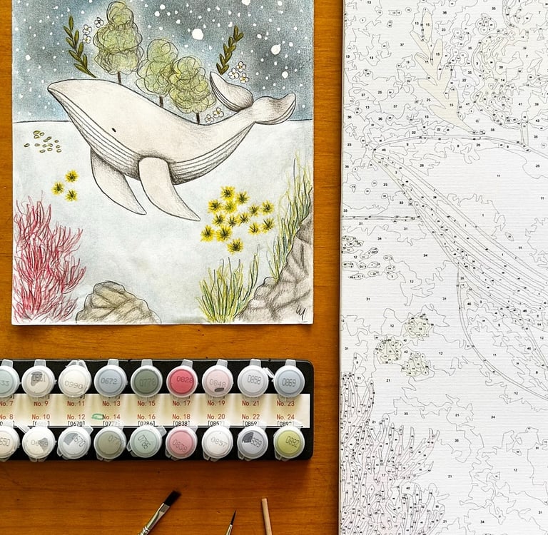 Painting Kit featuring a Whale illustration