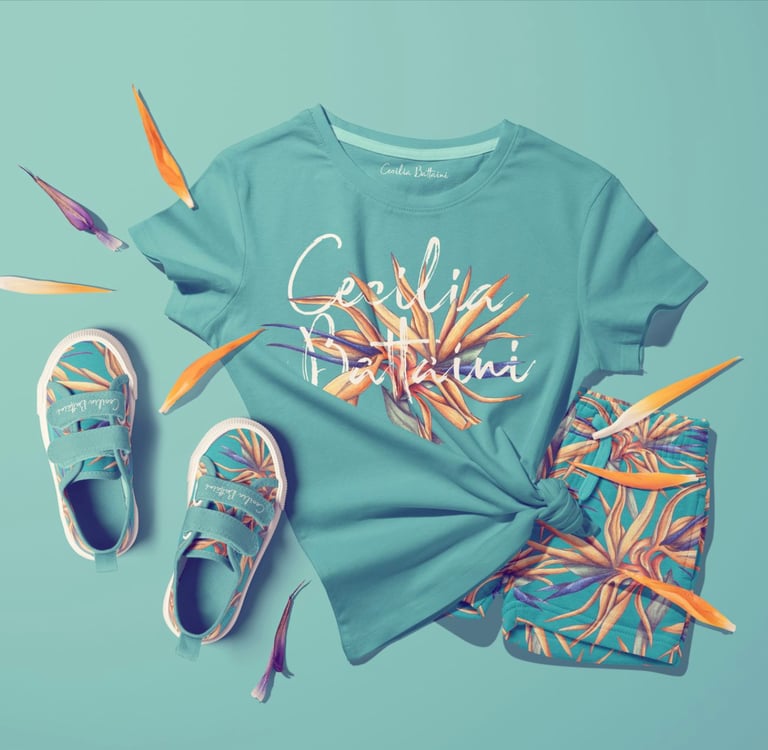 Kids Clothing featuring a floral pattern