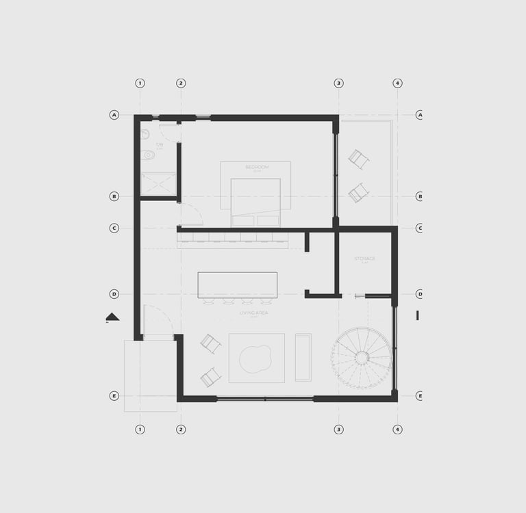 2 storey cabin floor plan 2 bed 2 bath compact layout