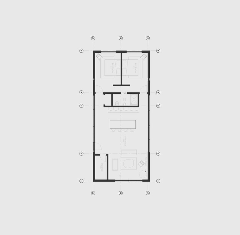 2 bedroom cabin home plan floor plan layout
