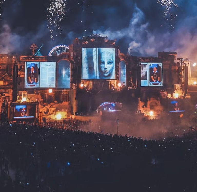 Large music festival stage