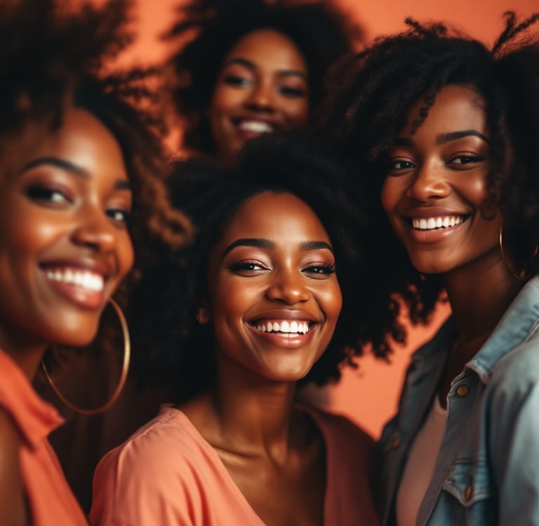 group of smiling African American women