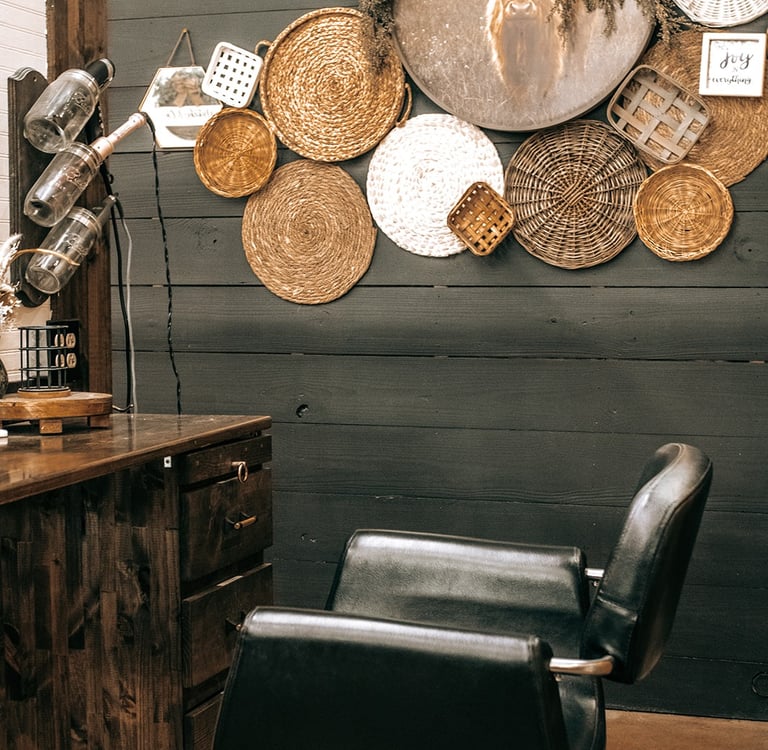 Meraki and Co salon and spa salon station moody and warm aesthetic