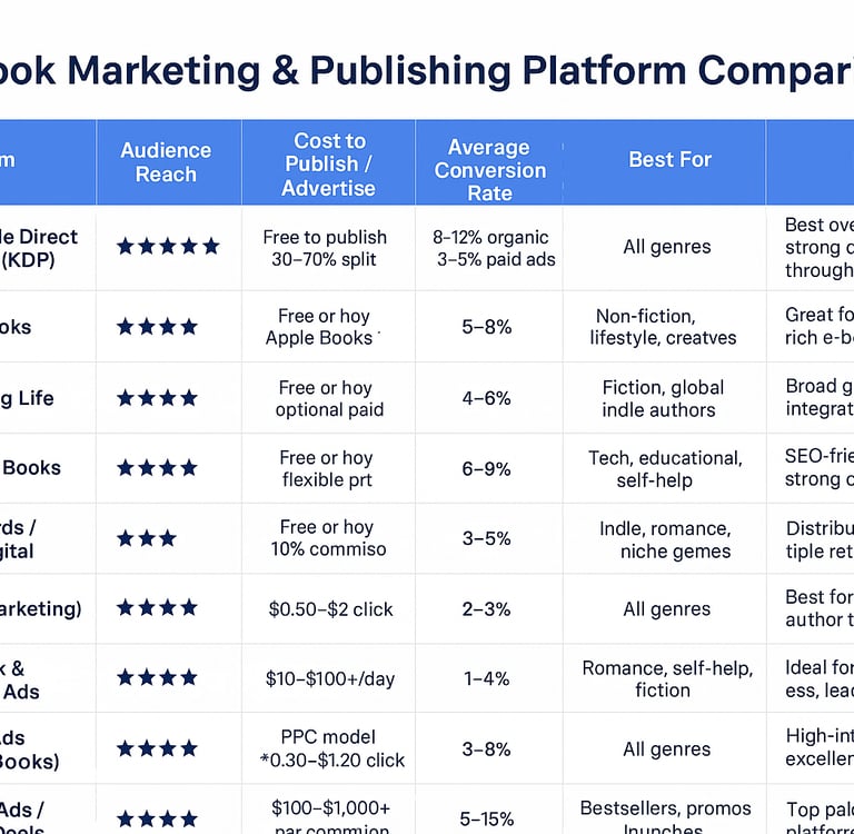 e-book marketing platform comparision