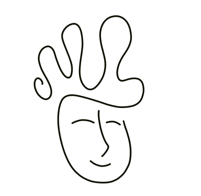 hand drawn illustration of a non-binary face