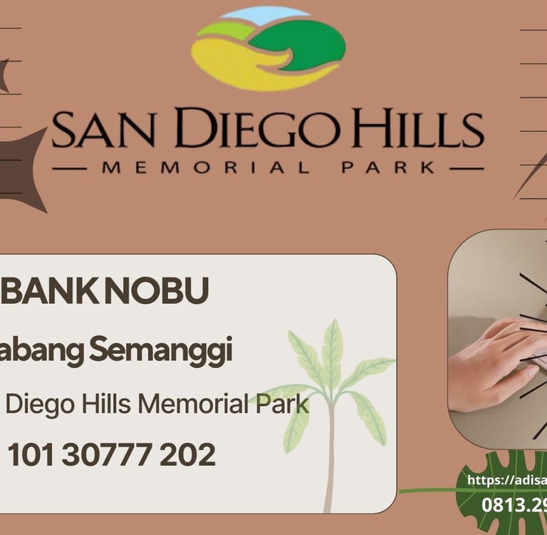 No Rekening PT San diego Hills Memorial Park Bank Nobu