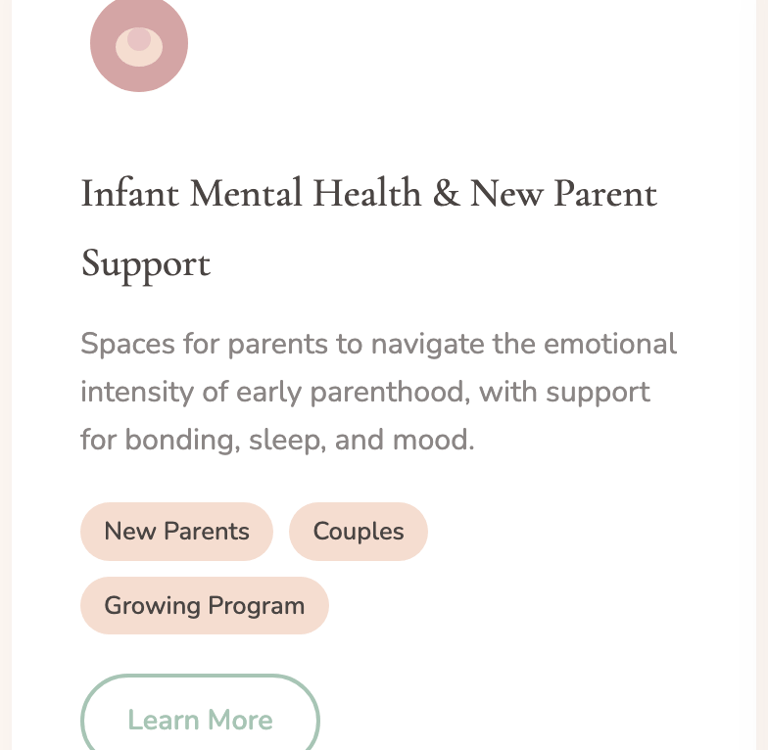 link for new parents and mothers for infant mental health care 